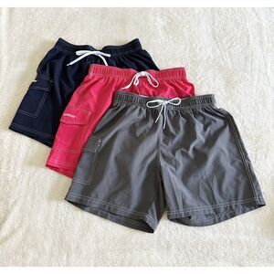 Set of 3 Unitop Swim Shorts Women's Size S Red Gray Navy Board Shorts Lined